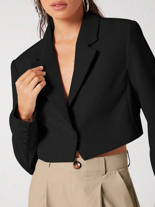 black Koton crop Blazer