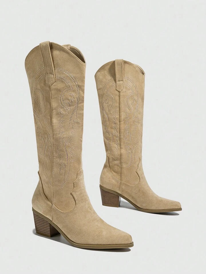 Suede Western Boots