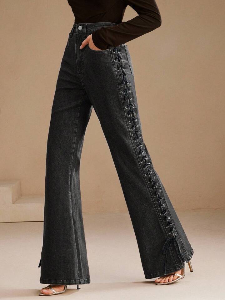 Black flare jeans