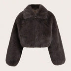 Faux-fur jacket with zip
