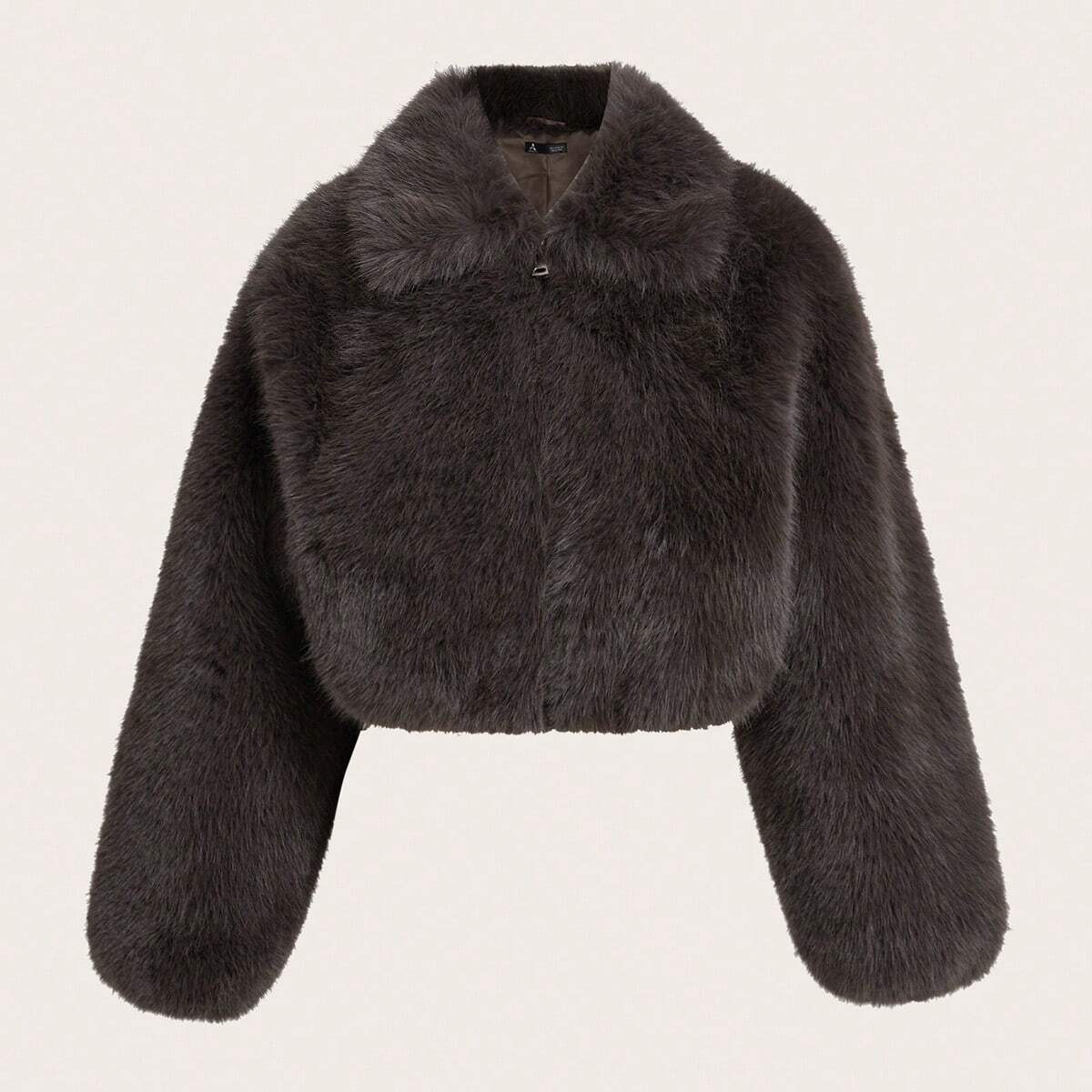 Faux-fur jacket with zip
