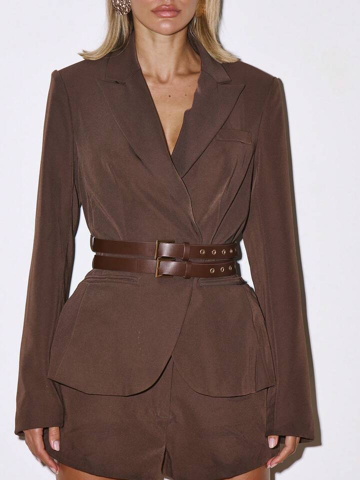 Twist Sleeve Tailored Set