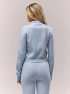 Knitted Cropped Cardigan & Flare Set