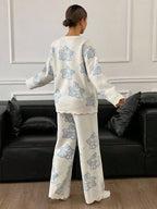 Soft Plush Flower Pajama Set