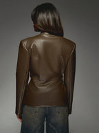 Leather Breasted Blazer