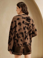 Wool-Blend Leopard Fuzzy Top