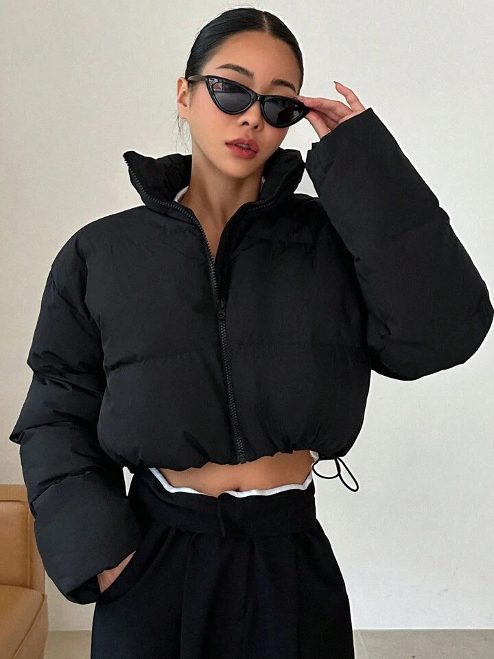 Puffer Cropped Zip up Jacket