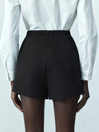 BEADED VELVET BERMUDA SHORTS