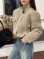 Lightweight Cropped Zip up Jacket