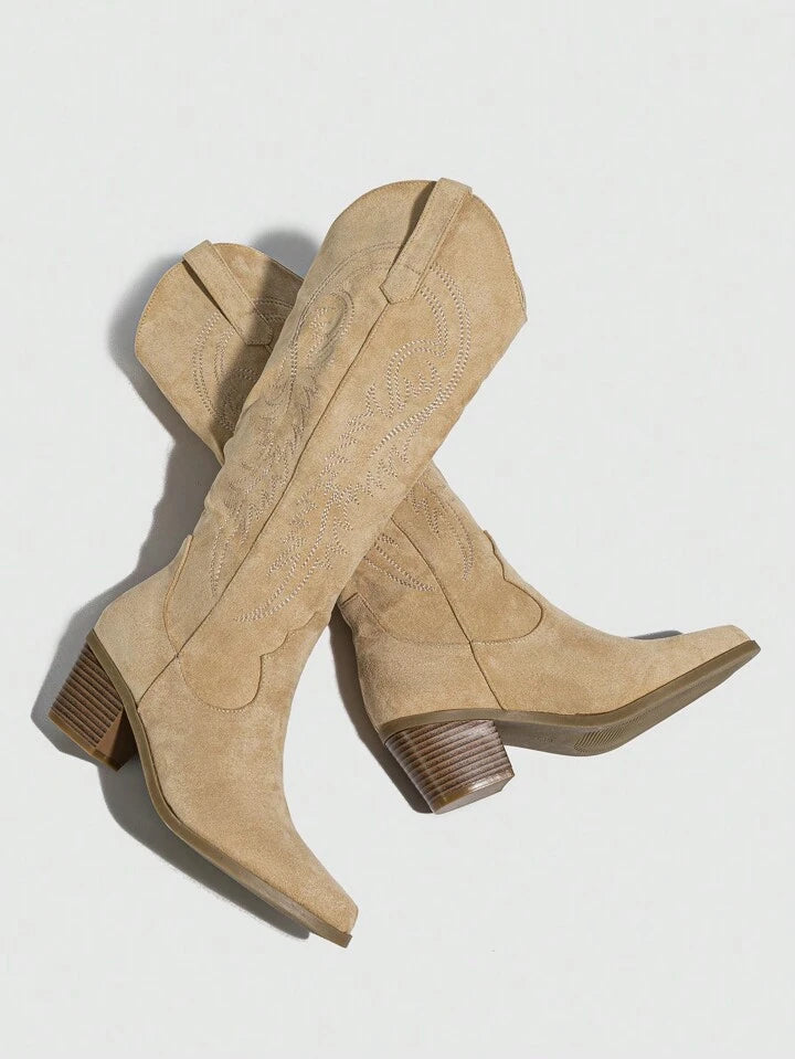 Suede Western Boots
