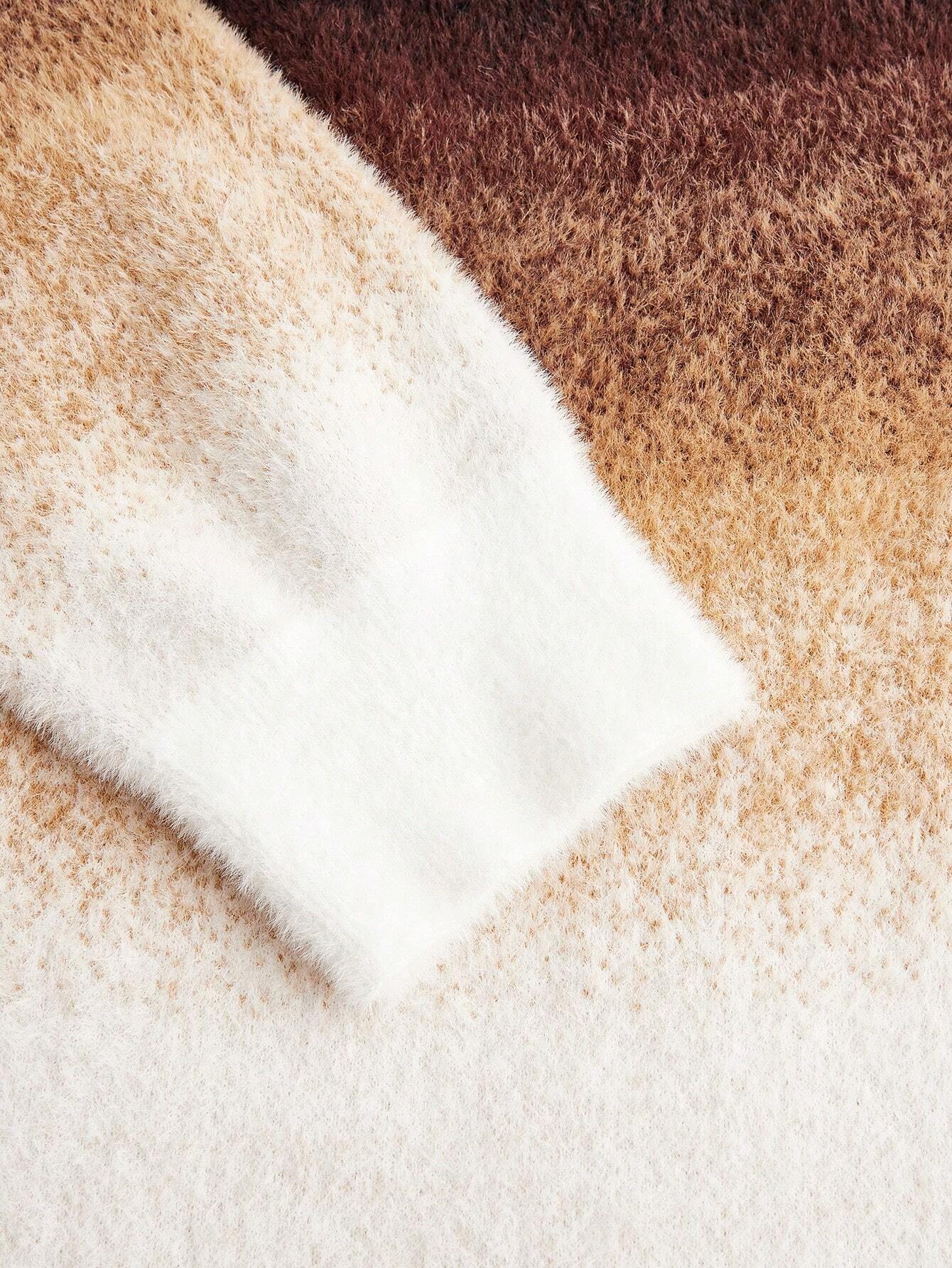 Dawn Ombre Fuzzy Off Shoulder Crop Dress