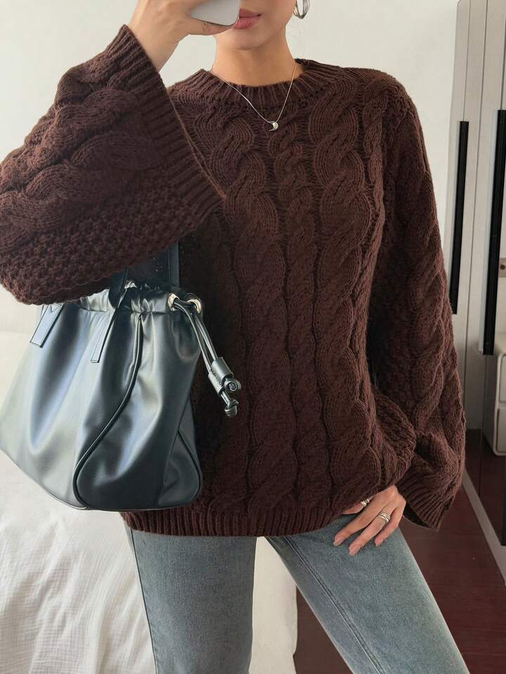 Cable Knit Long Sleeve Sweater