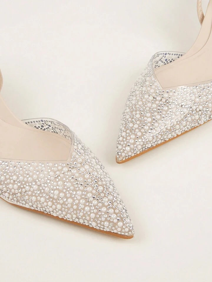 Rhinestone Slingback Heels