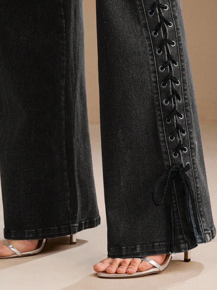 Black flare jeans