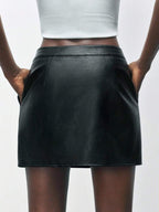 Dotted Leather Skirt