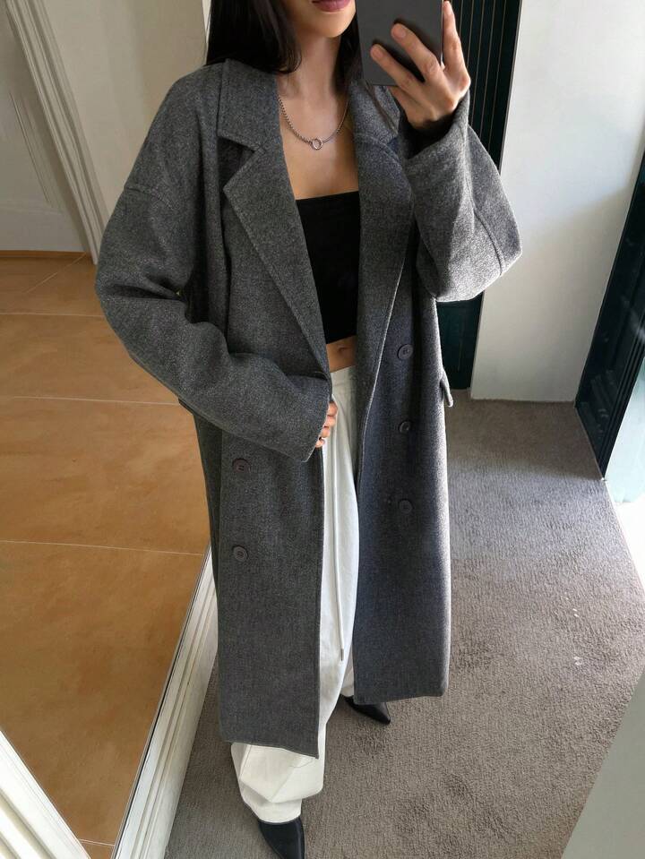 Oversize Melton Long Coat