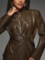 Leather Breasted Blazer