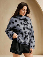 Wool-Blend Leopard Fuzzy Top