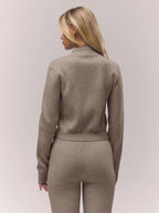 Knitted Cropped Cardigan & Flare Set