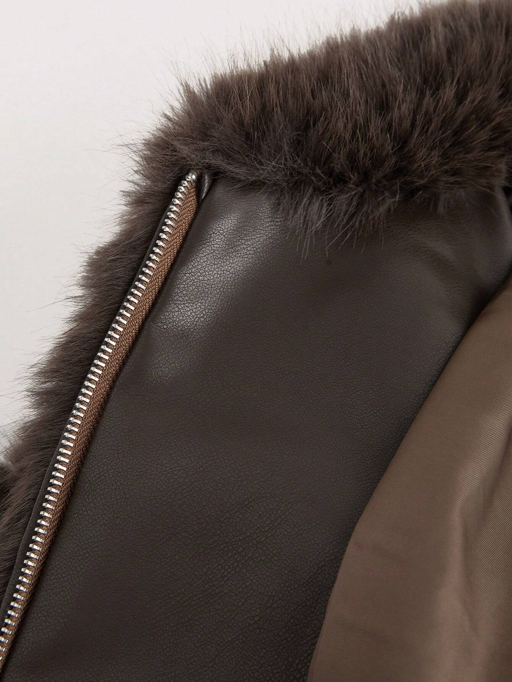 Faux-fur jacket with zip