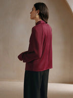 Urban Hollow-Out Satin Long Top