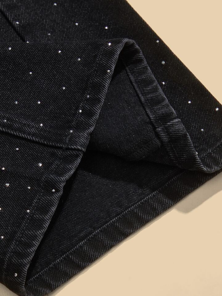 High-waisted, Dark Wash