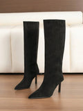 Long Velvet Boots