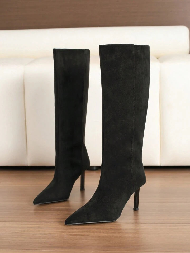 Long Velvet Boots