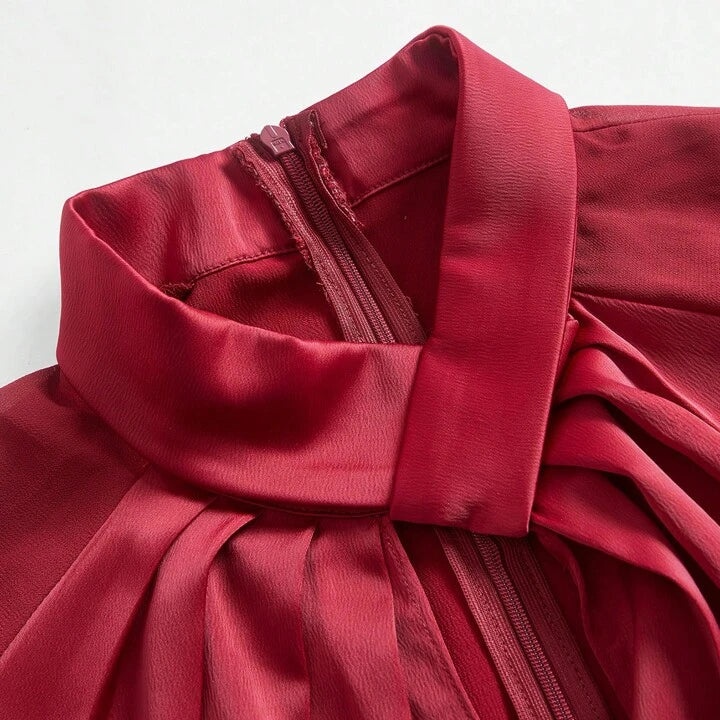 Urban Hollow-Out Satin Long Top