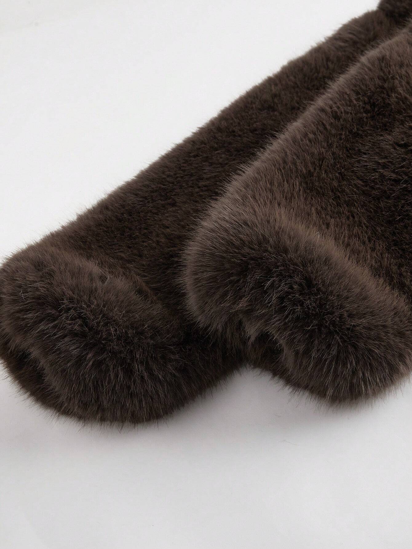 Faux-fur jacket with zip