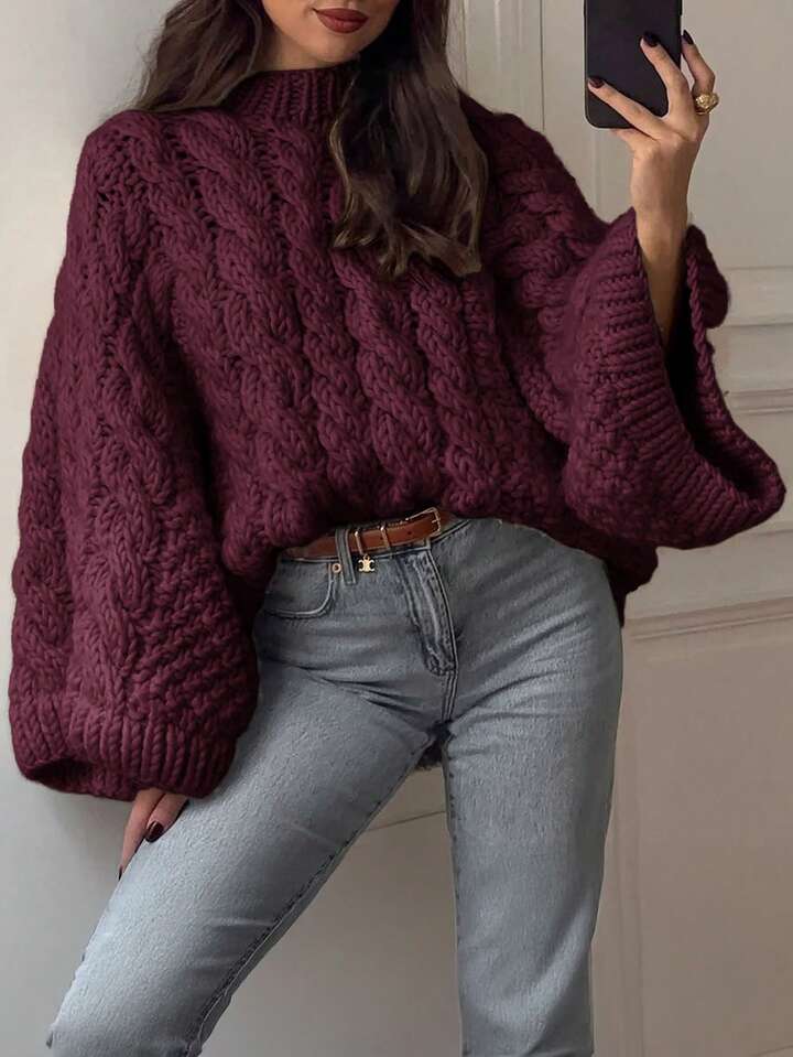 Cable Knit Long Sleeve Sweater