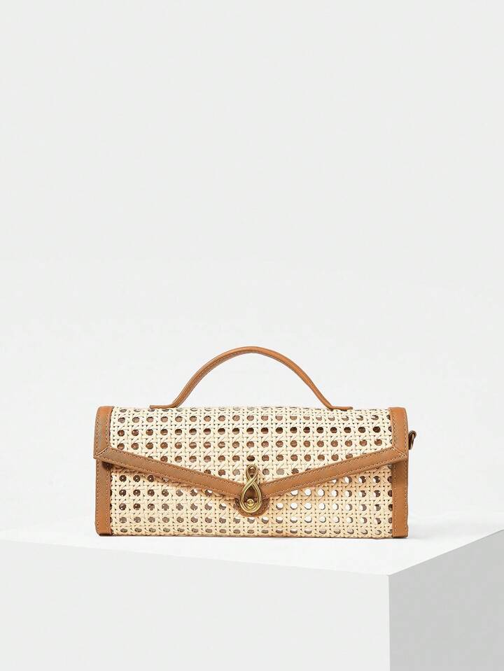 Buckle Top Handle Bag