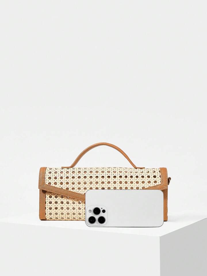 Buckle Top Handle Bag
