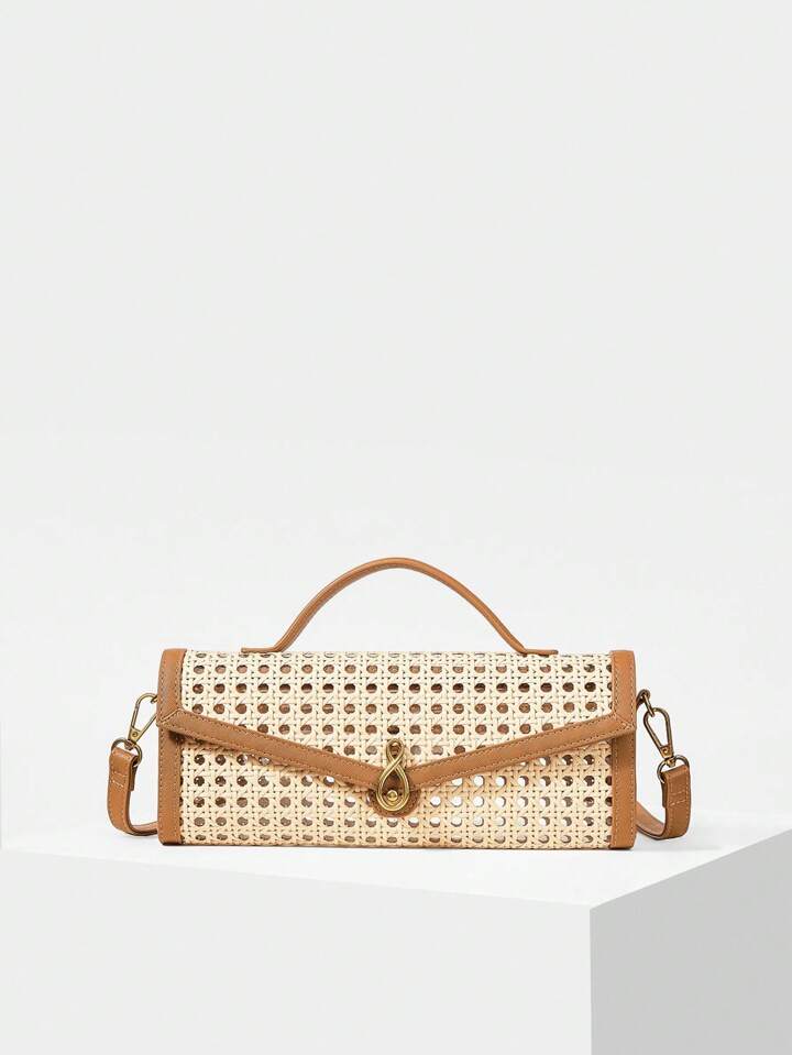 Buckle Top Handle Bag