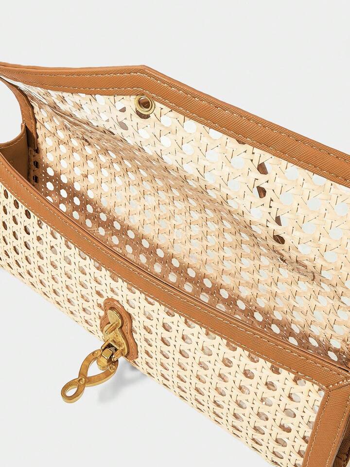 Buckle Top Handle Bag