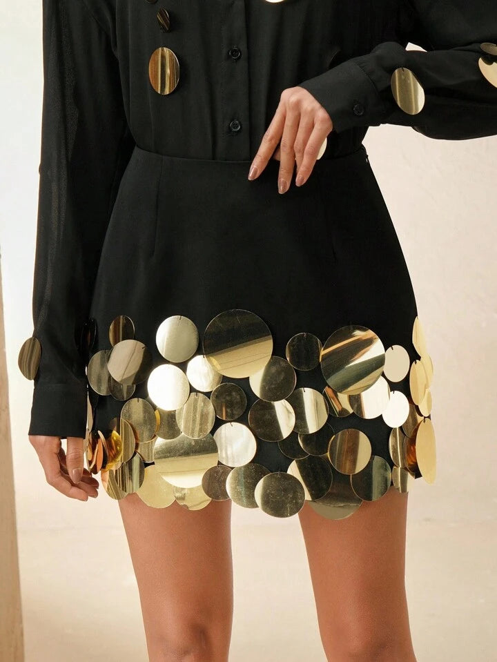 Black Blouse & Skirt Set