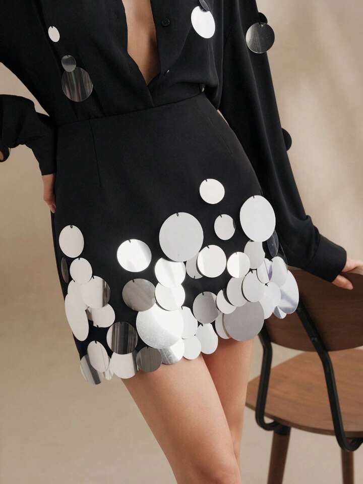Black Blouse & Skirt Set