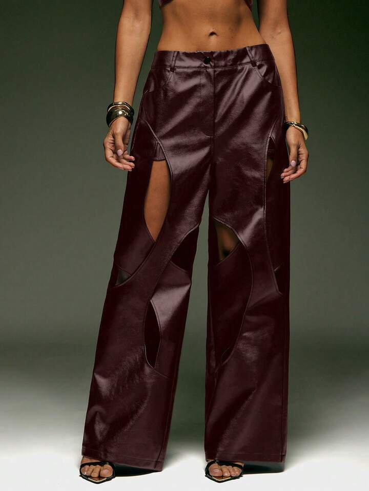 Faux Leather Pants & Crop Top Sets