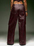 Faux Leather Pants & Crop Top Sets