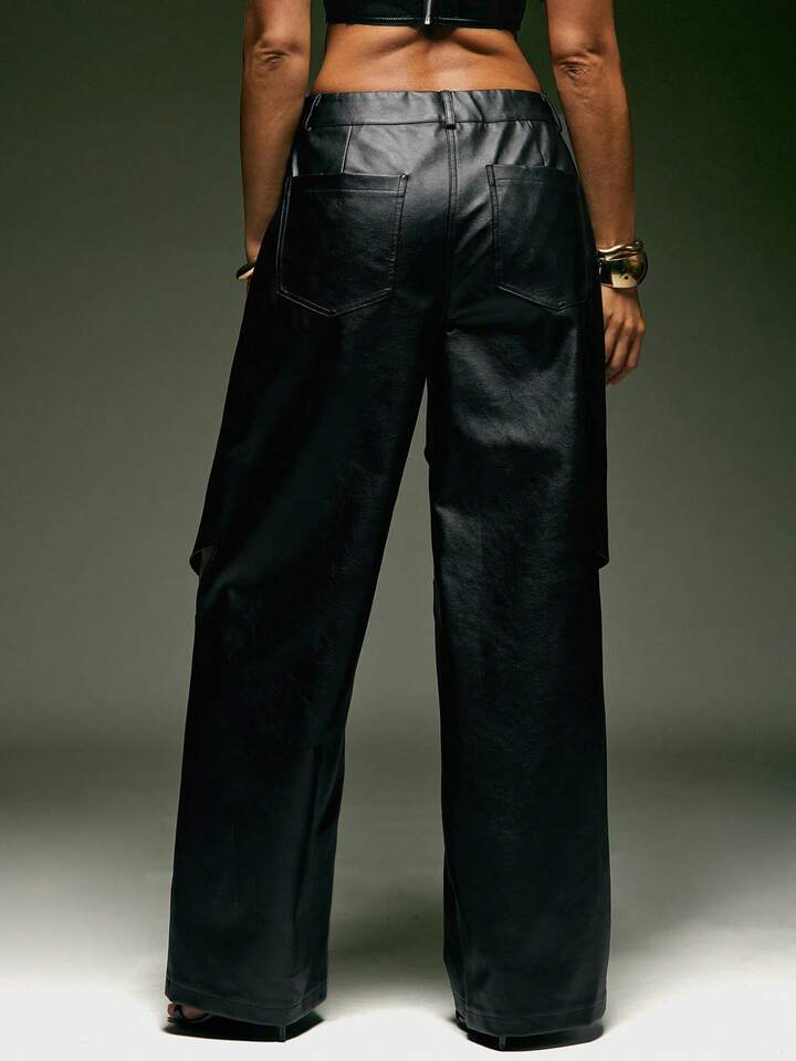 Faux Leather Pants & Crop Top Sets