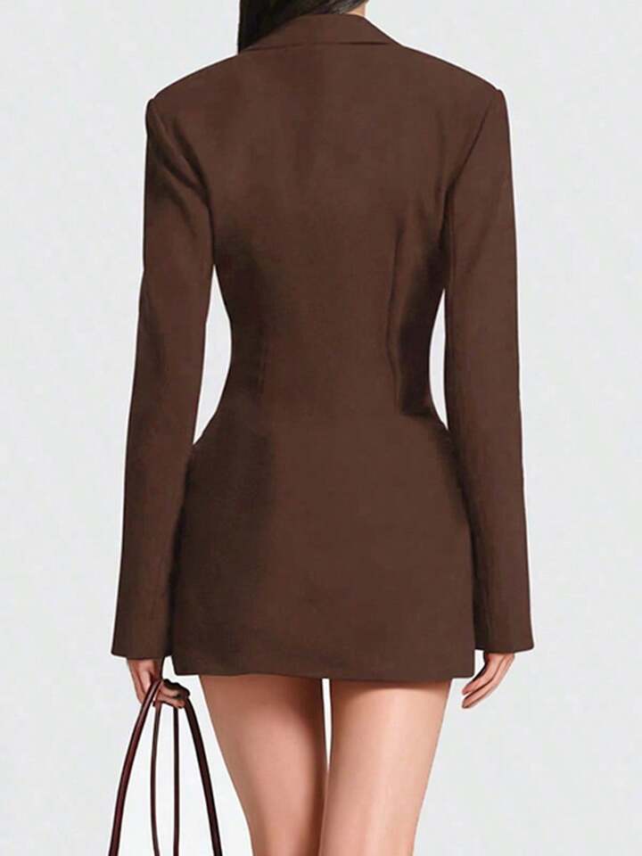 V Neck Long Sleeve Dress
