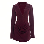 V Neck Long Sleeve Dress