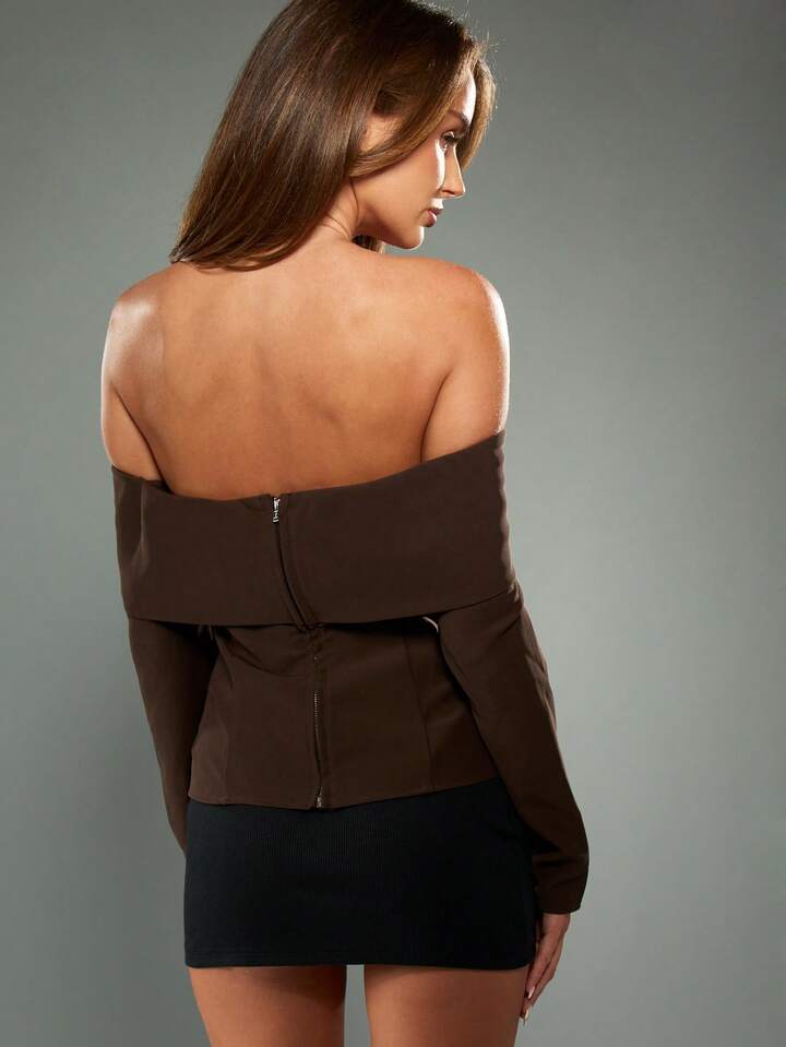 Off Shoulder Belted Top