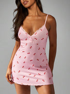 Cherry Print Pajama Dress