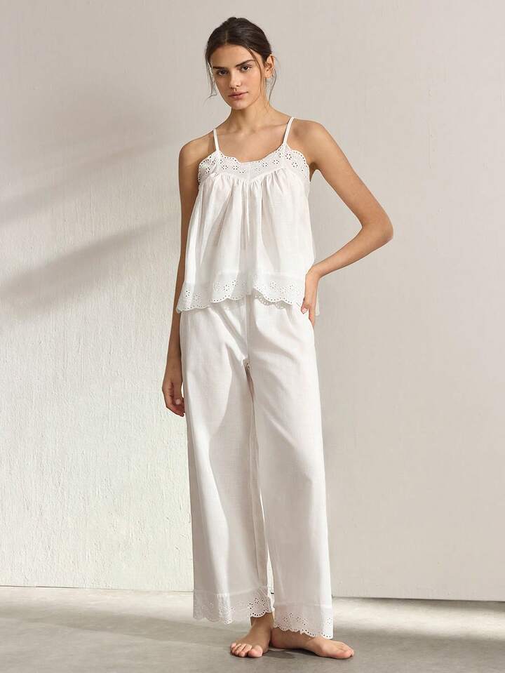 Lace Trim Pajama Set