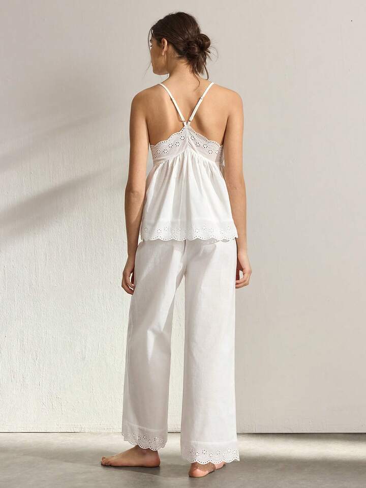 Lace Trim Pajama Set