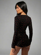 Cherry Print Bodysuit Pajama