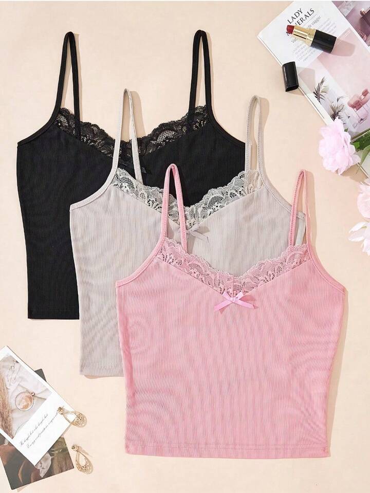 3 pcs Lace Camisole