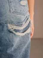Rhinestone Straight Leg Jeans