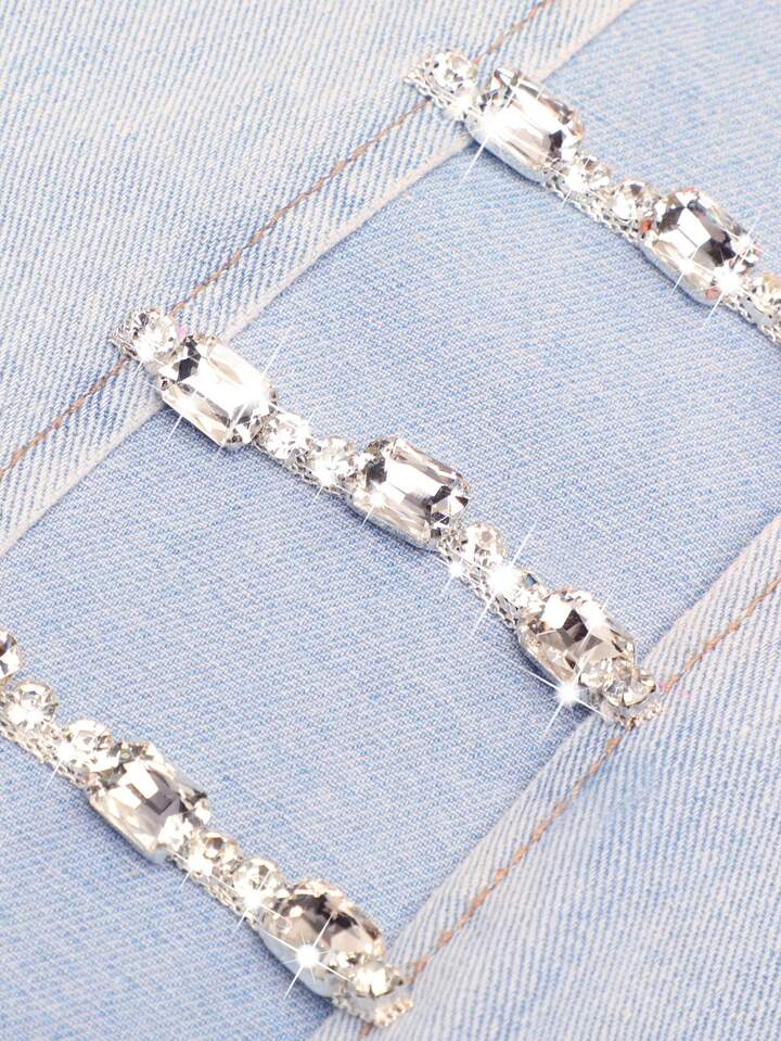 Rhinestone Wide Leg Jeans